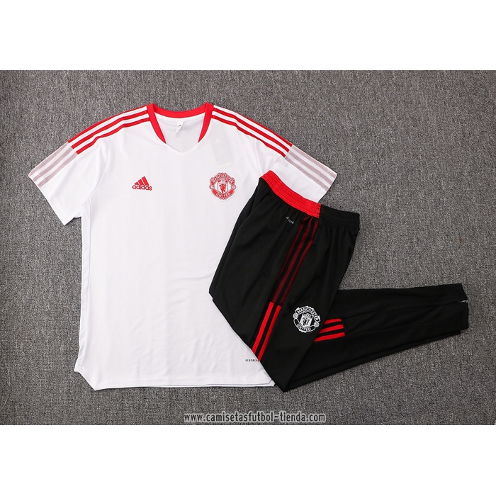 Chandal del Manchester United 2021 2022 Manga Corta Blanco